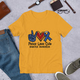 Peace, Love, Cure-Diabetes Awareness Short-Sleeve Unisex T-Shirt