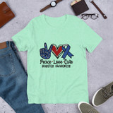 Peace, Love, Cure-Diabetes Awareness Short-Sleeve Unisex T-Shirt
