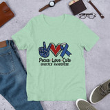 Peace, Love, Cure-Diabetes Awareness Short-Sleeve Unisex T-Shirt