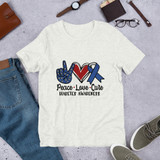 Peace, Love, Cure-Diabetes Awareness Short-Sleeve Unisex T-Shirt