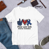 Peace, Love, Cure-Diabetes Awareness Short-Sleeve Unisex T-Shirt