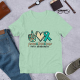 Peace, Love, Cure-PCOS Awareness Short-Sleeve Unisex T-Shirt