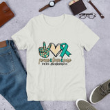 Peace, Love, Cure-PCOS Awareness Short-Sleeve Unisex T-Shirt