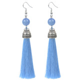 Lava Bead And Colorful Fringe Drop Earrings