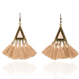 Vintage Triangle and Fringe Drop Earrings
