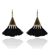Vintage Triangle and Fringe Drop Earrings