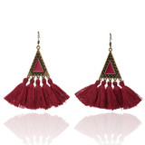 Vintage Triangle and Fringe Drop Earrings