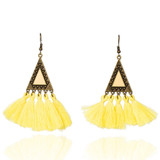 Vintage Triangle and Fringe Drop Earrings