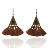 Vintage Triangle and Fringe Drop Earrings