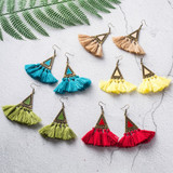 Vintage Triangle and Fringe Drop Earrings