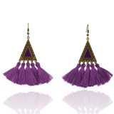 Vintage Triangle and Fringe Drop Earrings