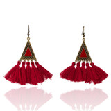 Vintage Triangle and Fringe Drop Earrings