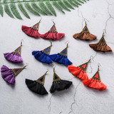Vintage Triangle and Fringe Drop Earrings