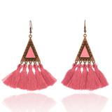Vintage Triangle and Fringe Drop Earrings