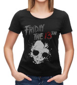 Friday The 13th Logo Jason Voorhees Women's Black T-Shirt Tee Shirt