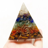 7 Chakra Stones Orgonite Pyramid | Large