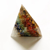 7 Chakra Stones Orgonite Pyramid | Large