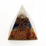 7 Chakra Stones Orgonite Pyramid | Large