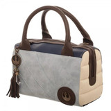 Rey Canvas and PU Leather Dotty Satchel