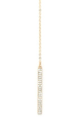 Rhinestone Bar Y Shape Necklace