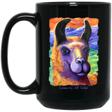 Llama by Tocher - Black Mugs