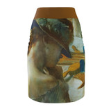 In Front of the Mirror by Degas - Women's Pencil Skirt