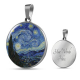 Starry Night by van Gogh - Circle Pendant in Silver or Gold