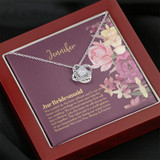 Personalized Junior Bridesmaid Gift, Petal Patrol, Junior Bridesmaid Thank You Gift, Flower Girl, Junior Maid of Honor Love Knot Necklace (LKJ8) On Xmas, Birthday