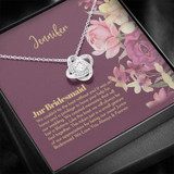 Personalized Junior Bridesmaid Gift, Petal Patrol, Junior Bridesmaid Thank You Gift, Flower Girl, Junior Maid of Honor Love Knot Necklace (LKJ8) On Xmas, Birthday