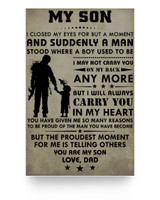Soldier Poster My Son i Closed My Eyes for but a Moment & Suddenly a Man in My Heart for me is twelling Others You are My Son Love dad Canvas -Poster Wall Hanging Home Decor