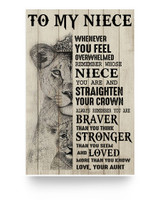 iWow Lion Poster to My Niece Whenever You Feel overwhelmed Remember Whose Niece and straighten Your Crown Always You are Love Your Aunt Canvas -Poster Wall Hanging Home Decor iWow Lion Poster to My Niece Whenever You Feel overwhelmed Remember Whose Niece and straighten Your Crown Always You are Love Your Aunt Canvas -Poster Wall Hanging Home Decor