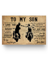 Inspirational Biker Poster Dad to My Son Your Way Back Home Best Birthday Gift for Son Prints Home Decor Wall Art Kitchen, Living Room Décor 17x11 Poster
