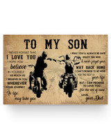Inspirational Biker Poster Dad to My Son Your Way Back Home Best Birthday Gift for Son Prints Home Decor Wall Art Kitchen, Living Room Décor  36x24 Poster