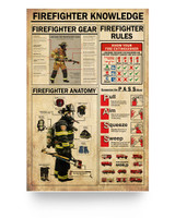 Molomon Gifts Poster Firefighter Knowledge Firefighter Gear Firefighter Anatomy Art Print Family Friend Gift Unisex, Wedding, Anniversary, Awesome Birthday Perfect Happy Birthday Decor Bedroom16x24 Poster