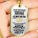 To My Boyfriend Dog Tag Necklace - Valentine gifts for Boyfriend from Girlfriend