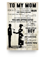 To My Mom Poster from Son - Special Meaningful Gifts Ideas for Mom