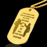 Engraved Dog Tag 18k Gold-Plated To My Brother Necklace For Men -Dragon Ball Z- Goku Vegeta Luxury Military Necklace Pendant - Gift Ideas for Brother