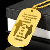 Engraved Dog Tag 18k Gold-Plated To My Brother Necklace For Men -Dragon Ball Z- Goku Vegeta Luxury Military Necklace Pendant - Gift Ideas for Brother