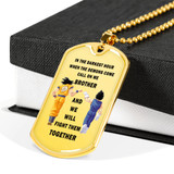 To My Brother Dog Tag Necklace For Men -Dragon Ball Z- Goku Vegeta Necklace Pendant Gold 18k and Stainless Steel Dog Tag - Gift Ideas for Brother