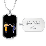 To My Brother Dog Tag Necklace For Men -Dragon Ball Z- Goku Vegeta Necklace Pendant Gold 18k and Stainless Steel Dog Tag - Gift Ideas for Brother
