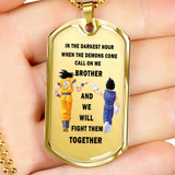 To My Brother Dog Tag Necklace For Men -Dragon Ball Z- Goku Vegeta Necklace Pendant Gold 18k and Stainless Steel Dog Tag - Gift Ideas for Brother