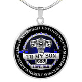 To My Son Pendant Necklace Love Dad Circle Necklace