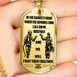 To My Brother Dog Tag Military - Firefighter Necklace Chain For Men Gifts Luxury