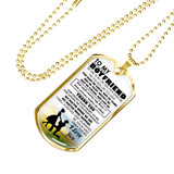 To My Boyfriend Dog Tag Military Ball Chain From Girlfriend - I Love You Quotes