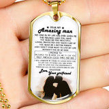 Dear Amazing Man Dog Tag Military Ball Chain - I Love You Quotes Pendant Necklac