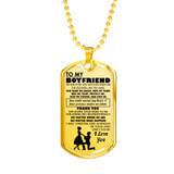 Boyfriend Dog Tag Military Ball Chain - To My Boyfriend Quotes Pendant Necklace