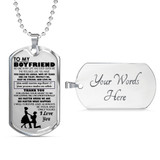Boyfriend Dog Tag Military Ball Chain - To My Boyfriend Quotes Pendant Necklace