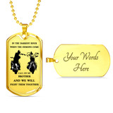 Brother Dog Tag Military Ball Chain - Biker Pendant Necklace Gifts For Men Luxur