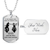 Brother Dog Tag Military Ball Chain - Biker Pendant Necklace Gifts For Men Luxur