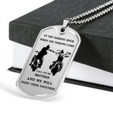 Brother Dog Tag Military Ball Chain - Biker Pendant Necklace Gifts For Men Luxur